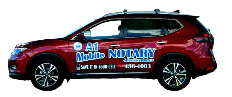 A1 Mobile Notary in Lake Charles, LA Vehicle with Logo